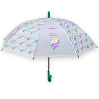 Парасолька-тростина дитяча напівпрозора з єдинорогами зелена (SD12350GR)