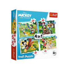 Пазли Trefl Міккі Маус: Вдалий день для Міккі 4в1 (34604)