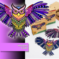 Пазли дерев'яні фігурні PuzzleOK Чарівна сова (PuzA4-00018)