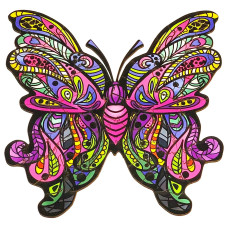 Пазли дерев'яні PuzzleOK фігурні 103 ел Барвистий метелик (PuzA3-01235)