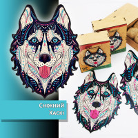 Пазли дерев'яні фігурні PuzzleOK Сніжний хаскі (PuzA4-00021)