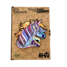 Пазли дерев'яні PuzzleOK фігурні 148 ел Казковий єдиноріг (PuzA3-00721)