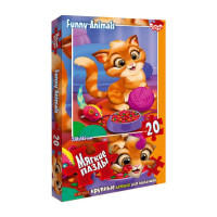 Пазли Danko Toys м'які великі деталі котеня з клубком 20 ел (S20-08-02)
