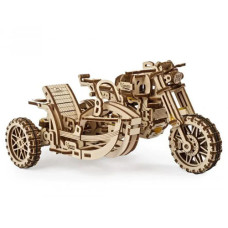 Механічний 3D пазл UGEARS Мотоцикл Scrambler з коляскою UGR-10 (70137)