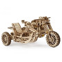 Механічний 3D пазл UGEARS Мотоцикл Scrambler з коляскою UGR-10 (70137)
