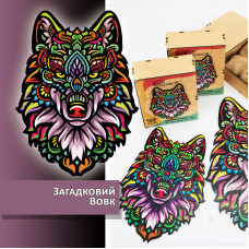 Пазли дерев'яні фігурні PuzzleOK Загадковий Вовк (PuzA4-00020)