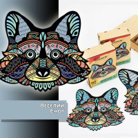 Пазли дерев'яні фігурні PuzzleOK Веселий Єнот (PuzA4-00027)