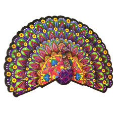 Пазли дерев'яні PuzzleOK фігурні 152 ел Розкішний павич (PuzA3-00734)