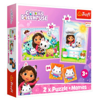 Пазли Trefl 2в1 Іграшковий будинок Габбі + мемо 78 ел + 24 картки (93382)