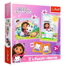 Пазли Trefl 2в1 Іграшковий будинок Габбі + мемо 78 ел + 24 картки (93382)