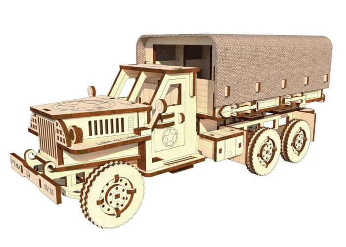 3D Пазли PAZLY дерев'яний конструктор Військова вантажівка Studebaker 176 дет (OPZ-003)