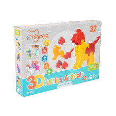 Пластиковий 3D пазл Tigres Тварини 32дет. (39355)