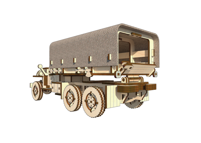 3D Пазли PAZLY дерев'яний конструктор Військова вантажівка Studebaker 176 дет (OPZ-003)