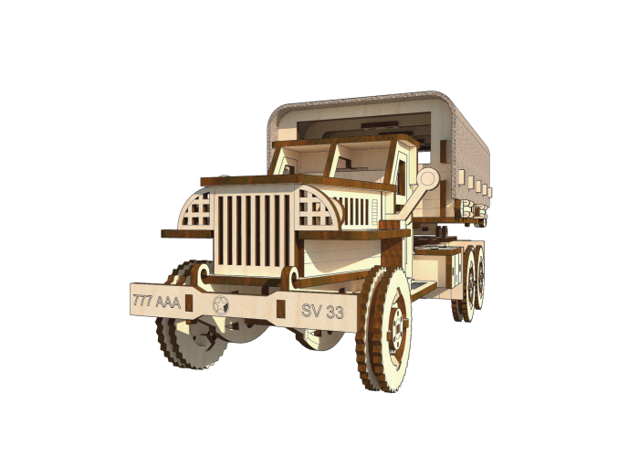 3D Пазли PAZLY дерев'яний конструктор Військова вантажівка Studebaker 176 дет (OPZ-003)