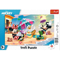 Пазли Trefl Пляжні ігри Міккі Мауса, Дісней (з рамкою) 15шт. (31390)