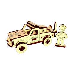 3D пазли PAZLY дерев'яний конструктор Поліцейський пікап 61 дет (OPZ-011)