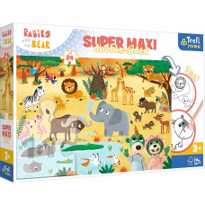 Пазли Trefl SUPER МАХІ Дітки на сафарі з розмальовкою 24 ел (41009)