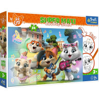 Пазли Trefl SUPER МАХІ Музичний квартет 44 коти + розмальовка 24 ел (TR41011)