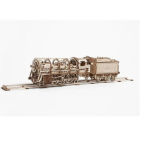 Механічний 3D пазл UGEARS Локомотив з тендером (70012)