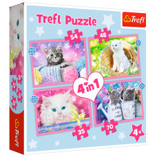Пазли Trefl 4в1 Веселі котики (34396)