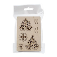 Механічний 3D пазл UGEARS Фіджети-Новорічна магія. Набір із 4 шт. (70043)