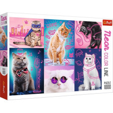 Пазли Trefl Супер Котики Neon Color Line 1000шт. (10581)