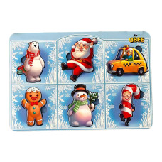 Пазл-сортер UBumblebees Новорічні вкладиші 6 шт (ПСД246)