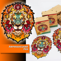 Пазли дерев'яні фігурні PuzzleOK Африканський Лев (PuzA4-00015)