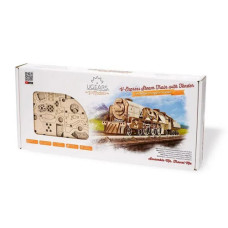 Механічний 3D пазл UGEARS Локомотив з тендером V-Експрес (70058)