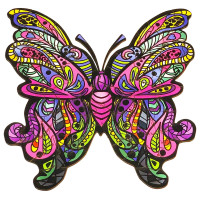 Пазли дерев'яні PuzzleOK фігурні 103 ел Барвистий метелик (PuzA3-01235)