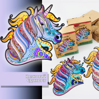 Пазли дерев'яні фігурні PuzzleOK Казковий Єдиноріг (PuzA4-00016)