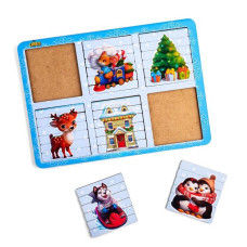 Пазл-сортер UBumblebees Палочки новорічні двосторонні (ПСД229)