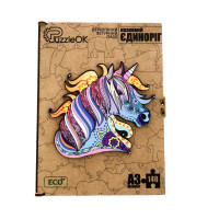 Пазли дерев'яні PuzzleOK фігурні 148 ел Казковий єдиноріг (PuzA3-00721)