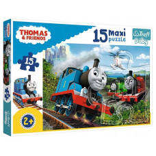 Пазли MAXI Trefl Швидкі локомотиви: Томас та друзі 15 шт. (14283)