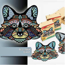 Пазли дерев'яні фігурні PuzzleOK Веселий Єнот (PuzA4-00027)