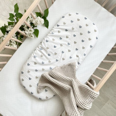 Простирадло у візочок Сердечка бежеві