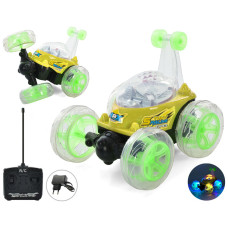 Машинка трюкова на радіокеруванні зі світловими ефектами жовта (9802M-1YL)