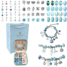 Набір для створення браслетів Pandora в подарунковій скринці блакитний (B4342BL)