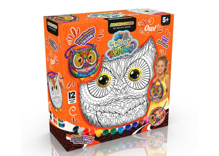 Набір для творчості Danko Toys Сумочка розфарбовка My color pet-bag Сова (CPB-01-01U)
