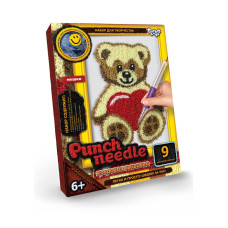 Килимова вишивка Danko Toys Punch Needle Ведмедик з серцем (рос.) (PN-01-05)