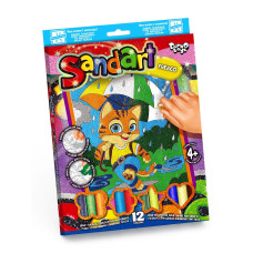 Набір для творчості Danko Toys Фреска із піску SandArt Котик з парасолькою (SA-02-04)