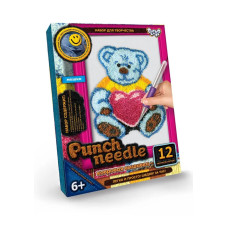 Килимова вишивка Danko Toys Punch Needle Ведмедик із серцем (рос.) (PN-01-06)