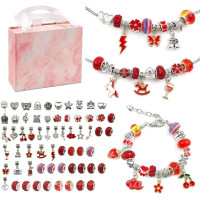 Набір для створення браслетів PANDORA в коробці червоний (DLS-1105RD)
