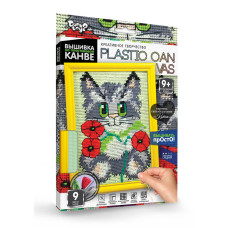 Вишивка на пластиковій канві Danko Toys PLASTIC CANVAS Котик (рос.) (PC-01-02)