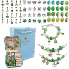 Набір для створення браслетів Pandora в подарунковій скринці зелений (B4342GR)