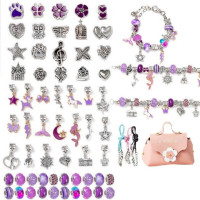 Набір для створення браслетів PANDORA Шарм в сумочці фіолетовий (B4343PL)