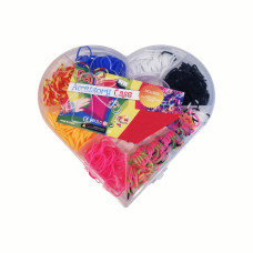 Набір для творчості гумки для плетіння браслетів в коробці сердечко (KS0727)