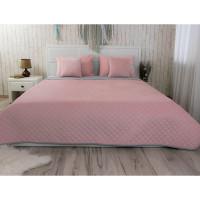 Покривало 220х240 велюр 330.55_Pink and Grey ромб