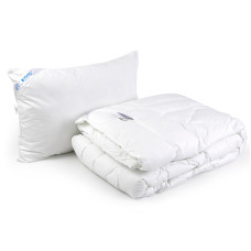 Набір ковдра 140х205 зі штучного лебединого пуху + подушка 50х70