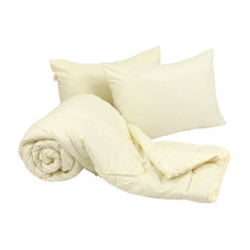 Набір ковдра 200*220+2 подушки 50*70 СЛБ_Молочний